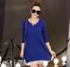 Autumn large-sized solid color T-shirt for pregnant women with lace trim, mid-length loose base layer Application Scenario